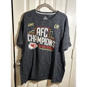 Kansas‎ City Chiefs TShirt Men XL Adult Gray AFC Champion LIV Fanatics NFL